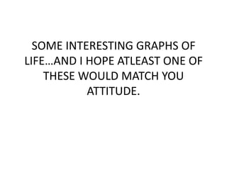 SOME INTERESTING GRAPHS OF
LIFE…AND I HOPE ATLEAST ONE OF
   THESE WOULD MATCH YOUR
           ATTITUDE.
 