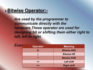 operators and control statements in c language | PPTX | Programming ...