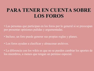 Foros y comunidades Online | PPT
