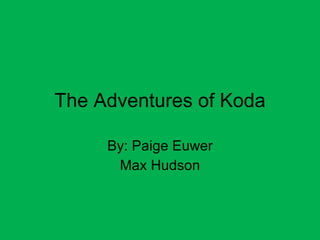 The Adventures of Koda By: Paige Euwer Max Hudson 