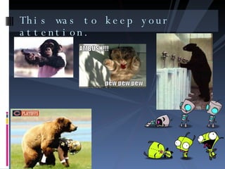 This was to keep your attention. 