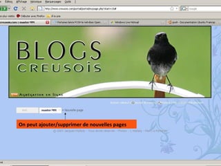 On peut ajouter/supprimer de nouvelles pages 