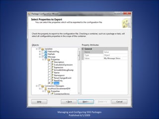Managing and Configuring SSIS Packages Published 6/1/2009 