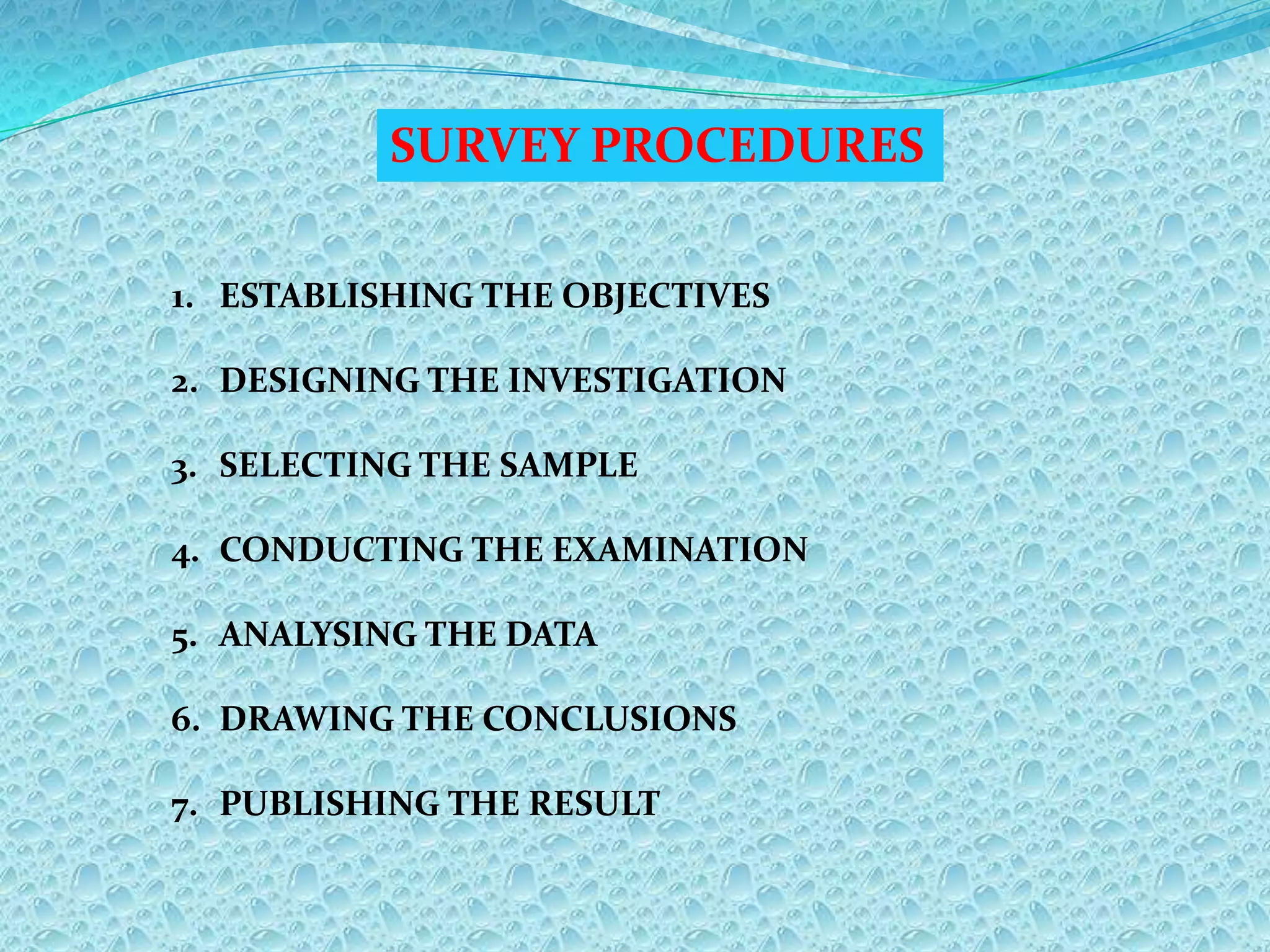 PATHFINDER SURVEY:-Special factors associated with the most common oral diseases & the extensive experience gained in oral epidemiology over the past 25 years have enabled a practical, economic survey sampling methodology to be defined – “PATHFINDER” method.Method used is “stratified cluster sampling technique” which aims to include the most important population subgroups likely to have different disease levels. It also proposes appropriate number of subjects in specific index age groups in any one location.