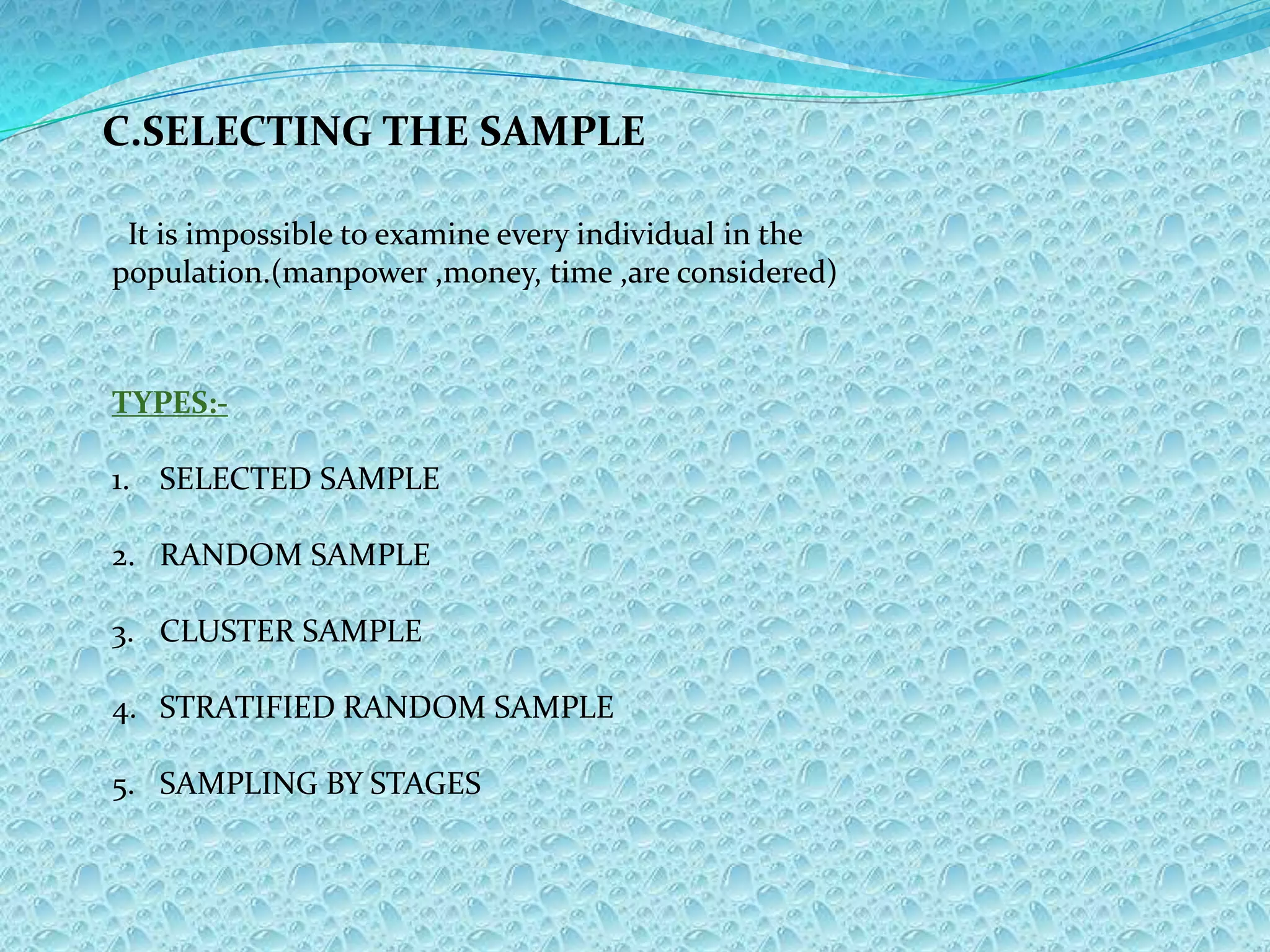 15th year-at this age the permanent teeth have been exposed to the oral environment for 3-9 years.35-44 years-standard monitoring group for health conditions of adults. Full effect of caries , periodontal disease involvement & general effects of the care provided can be monitored using data for this age group.65-74 years-data for this group is necessary for planning  appropriate care for the alderly & for monitoring the overall effects of oral care services in a population. 