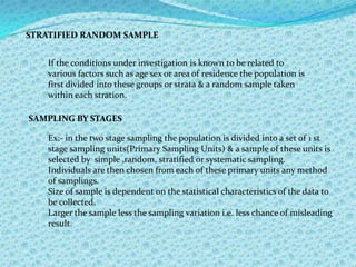 ESTABLISHING THE OBJECTIVESHypothesis ,an assumption is the basis according to which objectives has to be established.B.     DESIGNING THE INVESTIGATION     Types of study –  a.  Descriptive                                                   b. Analytical      There are two main subdivisions of both:-Prevalence Study / Cross sectional-                                 Where the occurrence of a disease or condition in a population is                 expressed at a given point in time.                                 Used  for making comparisons b/w two or more population or b/w the same population of different time.