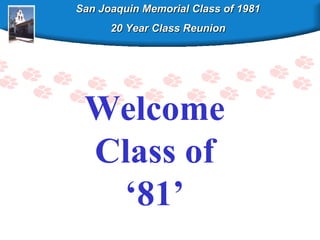 Welcome Class of ‘81’ 