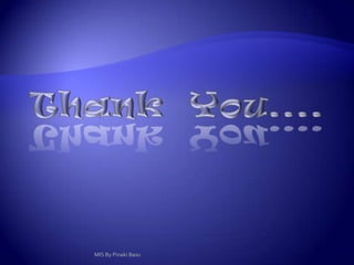 Marketing MIS Subsystems and OutputsMarketing researchProduct developmentPromotion and advertisingProduct pricingMIS By Pinaki Basu