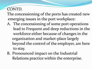 CONTD.	These have serve implications for revenue to the nation.