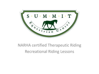 NARHA certified Therapeutic Riding Recreational Riding Lessons 