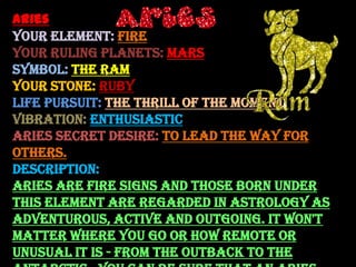 Mars Ruling Signs ~The Zodiac Signs~♥ | PPTX