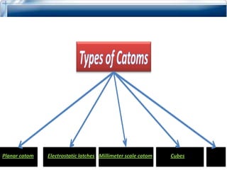 Planar catom   Electrostatic latches Millimeter scale catom   Cubes
 