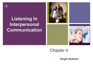 Chapter 4 Megan Bickham Listening In Interpersonal  Communication 