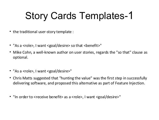 story cards story card template agile