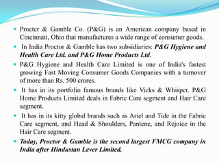 p&g brands in india | PPTX