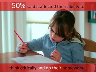 think critically and do their homework…
… 50% said it affected their ability to
Image by __Jens__
 
