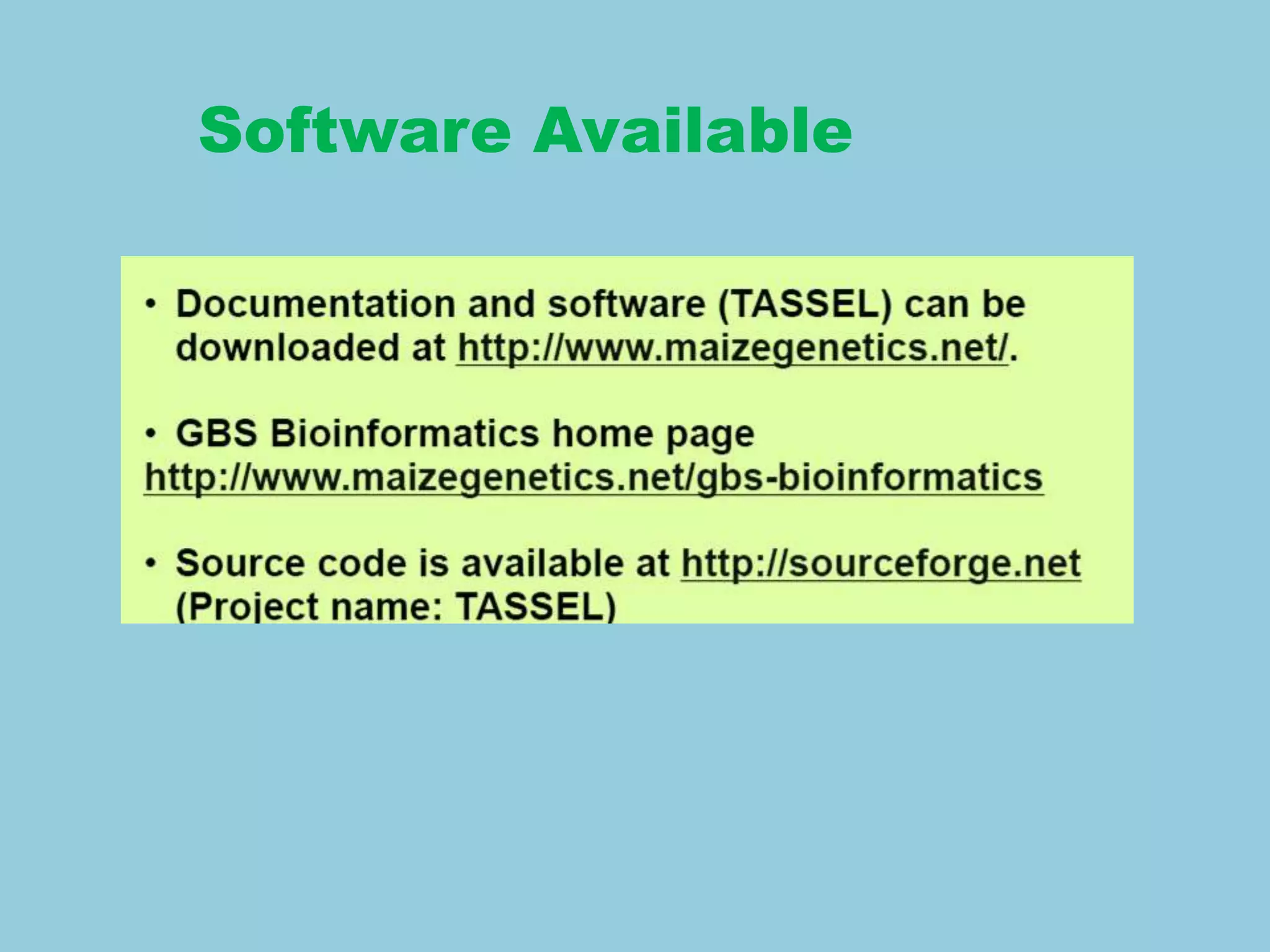 Software Available
 