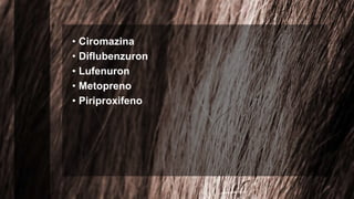 • Ciromazina
• Diflubenzuron
• Lufenuron
• Metopreno
• Piriproxifeno
 