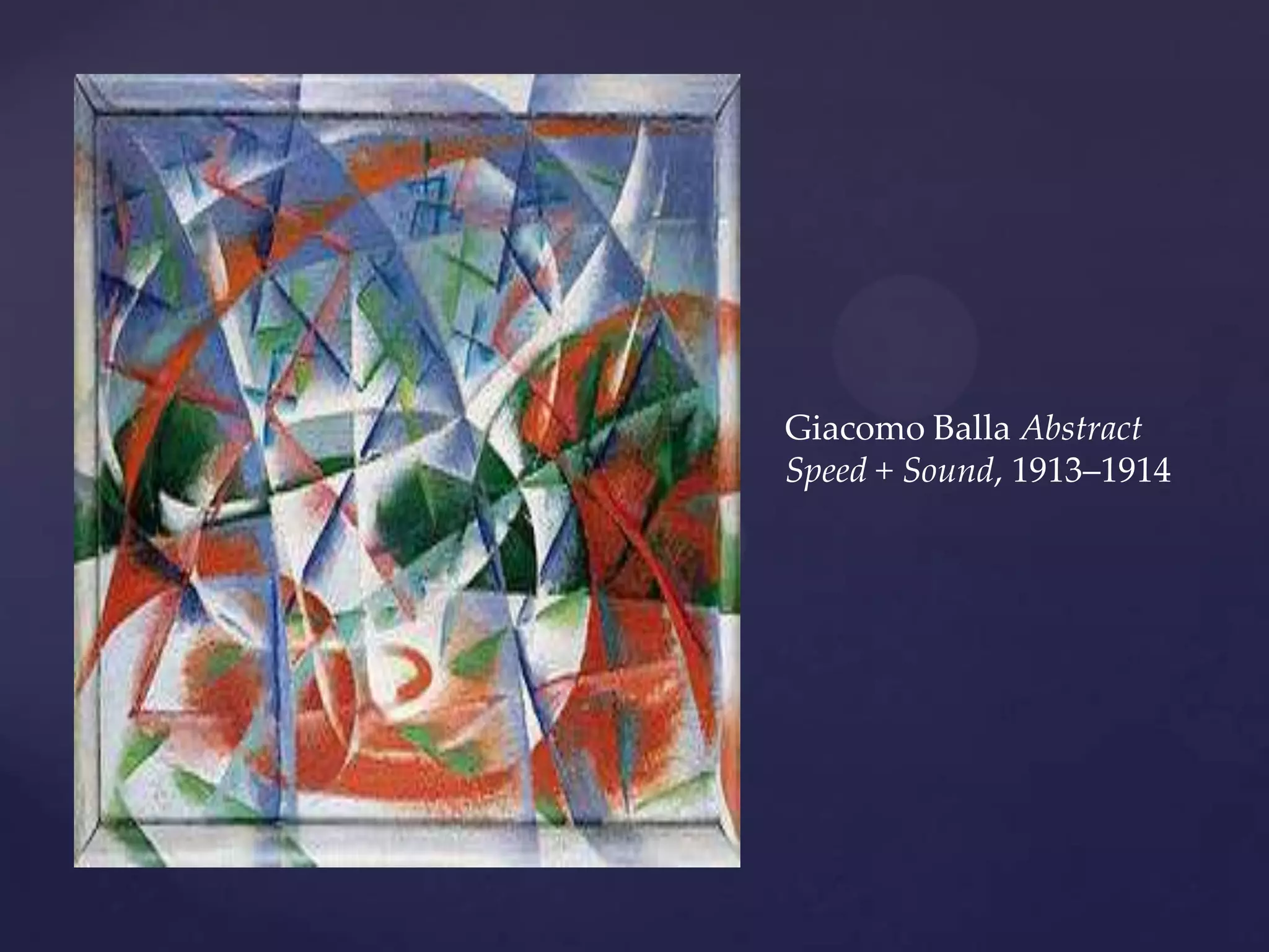 Giacomo Balla Abstract
Speed + Sound, 1913–1914
 