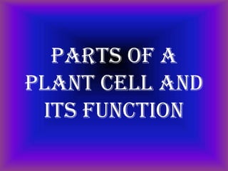 Parts of a
Plant Cell and
its Function
 