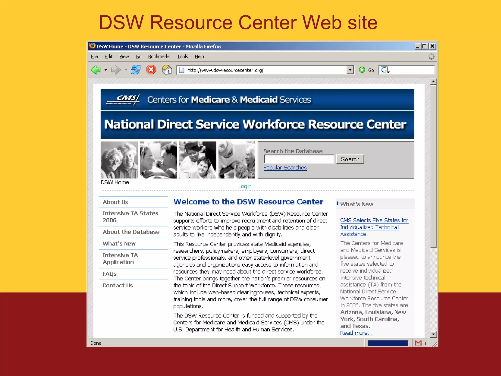 DSW Resource Center Web site
 