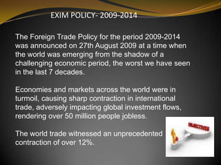 EXIM  POLICY