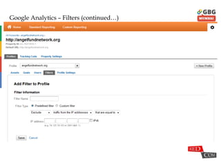 Google Analytics – Filters (continued…)
 
