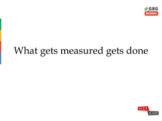 What gets measured gets done
 