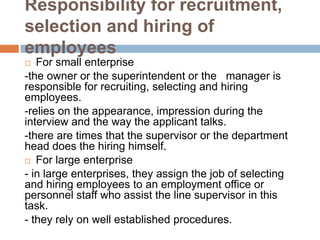 Human Resource Planning, Recruitment, Selection and Placement | PPT