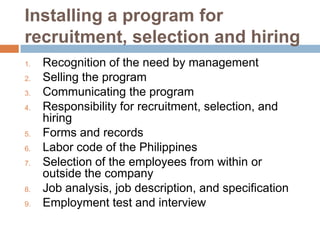 Human Resource Planning, Recruitment, Selection and Placement | PPT
