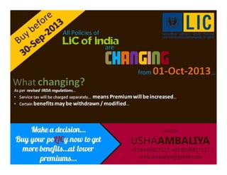 LIC of India Ad I have prepared for my wife's LIC agency.