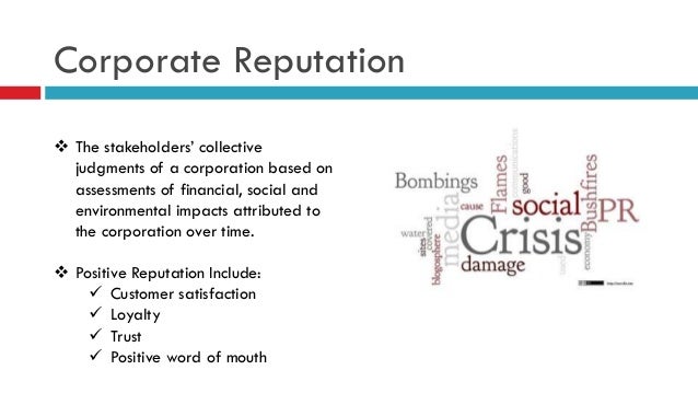 Crisis Management And Corporate Reputation
