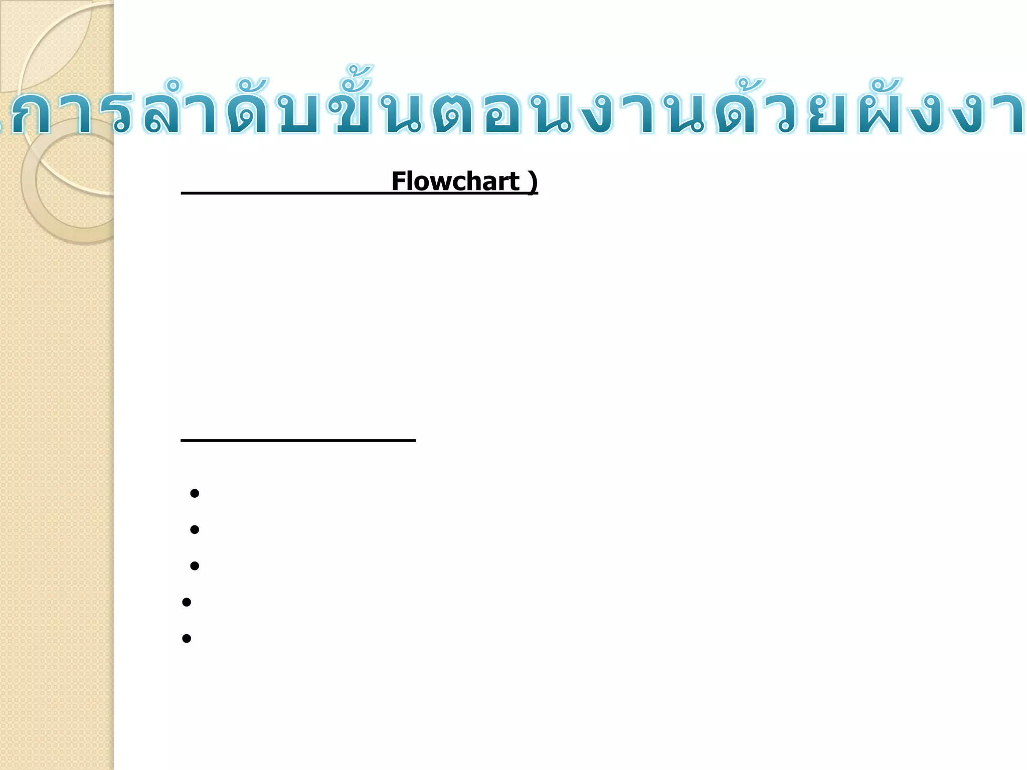 Flowchart )
•
•
•
•
•
 