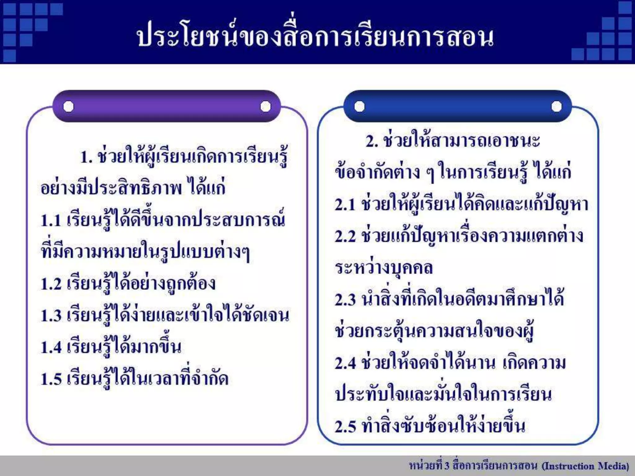 หน่วยที่ 3 สื่อการเรียนการสอน
