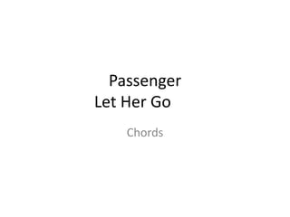 Passenger
Let Her Go
Chords
 