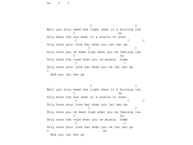 Passenger Let Her Go Chords