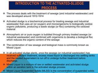 Activated sludge process treatement of spentwash Presentation1