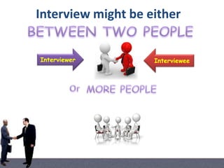 Interview might be either
Interviewer

Interviewee

 