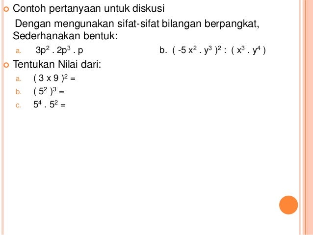  CONTOH PENERAPAN PEMBELAJARAN MATERI PANGKAT UNTUK SISWA 