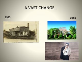 A VAST CHANGE…
1925

2013

 