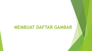 MEMBUAT DAFTAR GAMBAR

 