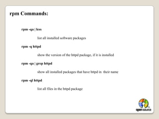 the package can contain information about what else it needs to  work 	properly