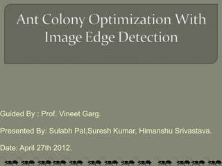 Guided By : Prof. Vineet Garg.

Presented By: Sulabh Pal,Suresh Kumar, Himanshu Srivastava.

Date: April 27th 2012.
 