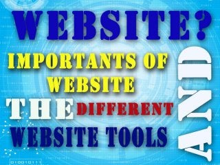 Presentation1Website? The  Importance of Websites and the different parts or tools of a Website