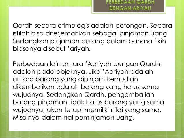 Qardh Dan Ariyah