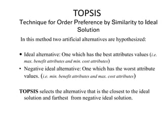 Topsis Method Algorithm Network selection techniques:SAW and TOPSIS | PPTX