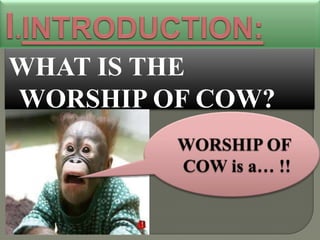 WHAT IS THE
WORSHIP OF COW?

 
