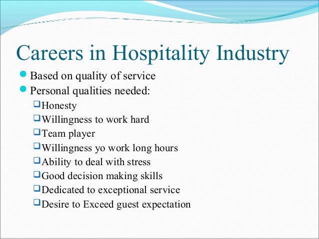 careers in hospitality
