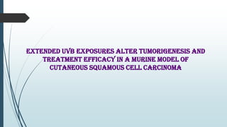 Extended UVB Exposures Alter Tumorigenesis and
Treatment Efficacy in a Murine Model of
Cutaneous Squamous Cell Carcinoma

 