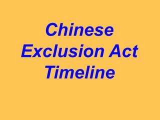 Chinese
Exclusion Act
Timeline

 